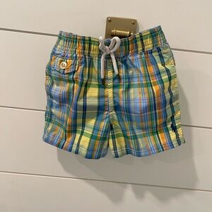 Ralph Lauren Yellow and Blue Plaid Shorts